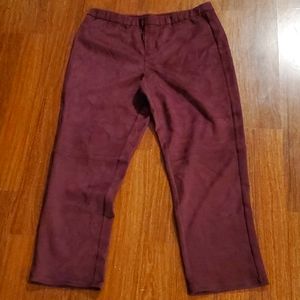 Isaac Mizrahi LIVE! Burgundy Women's Elastic Pants - Size 14